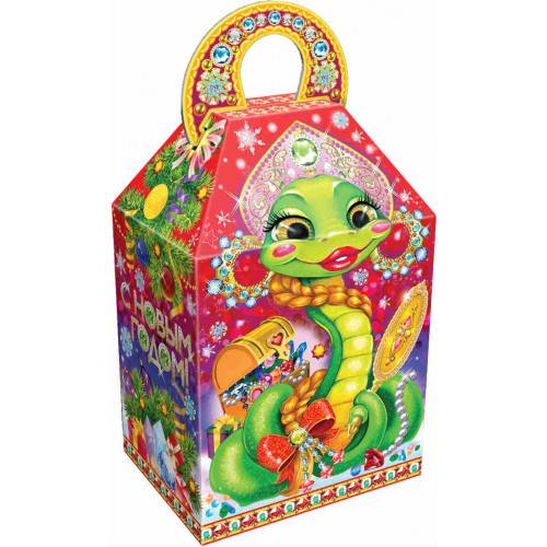 Коробка бумажная для конфет 0,5 кг "Красавица" со змейкой