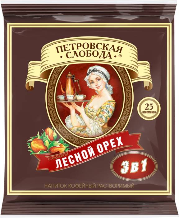 Кофе растворимый "Петровская Слобода", Лесной орех (25 пак/уп 20уп/кор)