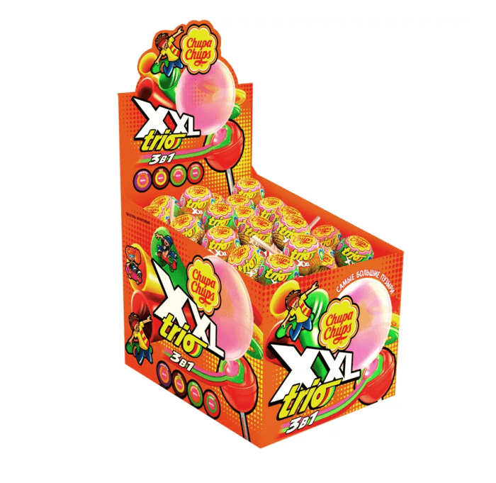 Чупа-Чупс XXL 29г (40 шт.упак), Трио 3в1 Чупа-Чупс XXL 29г (40 шт.упак), Трио 3в1