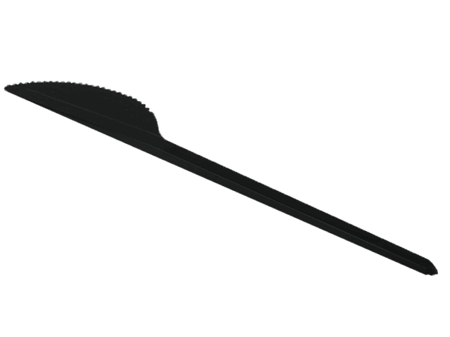 Нож одноразовый пластиковый столовый 165 мм ЧЕРНЫЙ премиум/Элит Ч