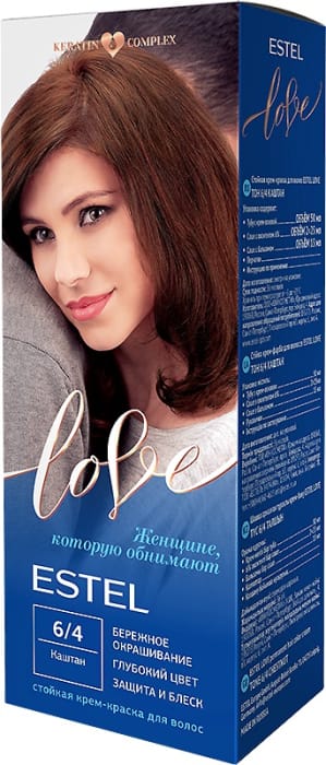 Крем-краска для волос Эстель Love, 6.4 Каштан Крем-краска для волос Эстель Love, 6.4 Каштан