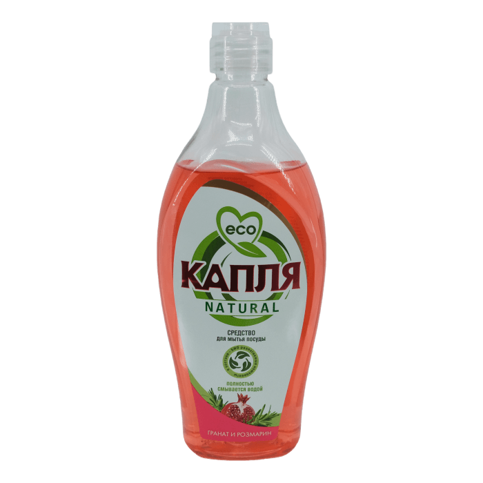 Средство для мытья посуды 500 мл "Капля Natural" Весна, Гранат и розмарин Средство для мытья посуды 500 мл "Капля Natural" Весна, Гранат и розмарин