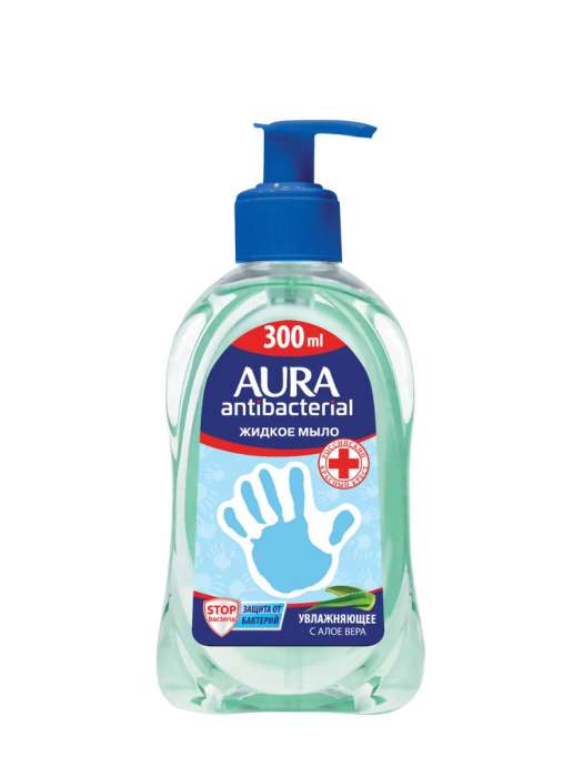 Жидкое мыло 300 мл "AURA" с антибактериальным эффек.. Алоэ