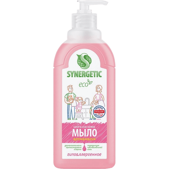 Жидкое мыло 500 мл SYNERGETIC для мытья рук и тела, биоразлагаемое, Аромамагия Жидкое мыло 500 мл SYNERGETIC для мытья рук и тела, биоразлагаемое, Аромамагия