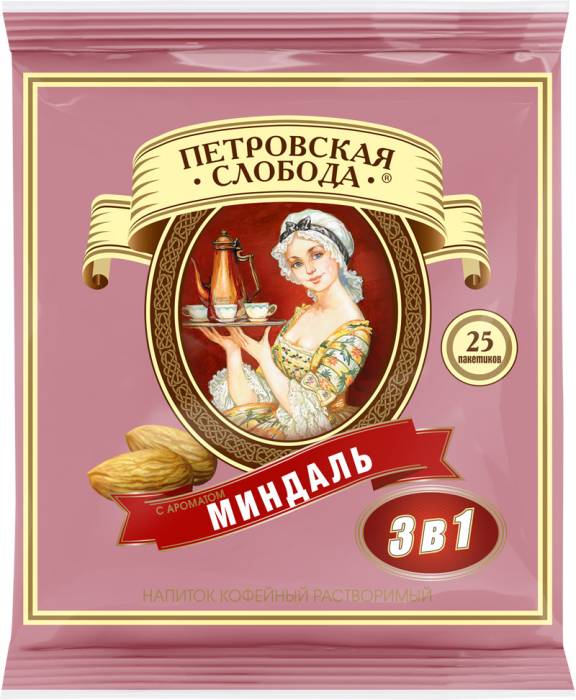 Кофе растворимый "Петровская Слобода", Миндаль (25 пак/уп 20 уп/кор)