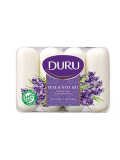 Мыло кусковое 85 г туалетное "DURU" PURE NATURAL (4 шт.упак), Лаванда Мыло кусковое 85 г туалетное "DURU" PURE NATURAL (4 шт.упак), Лаванда