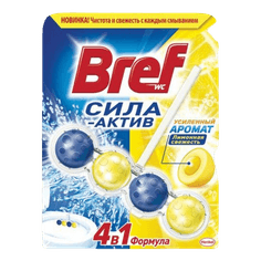 Блок для унитаза "Bref" Делюкс 50г, Лимонная свежесть Блок для унитаза "Bref" Делюкс 50г, Лимонная свежесть