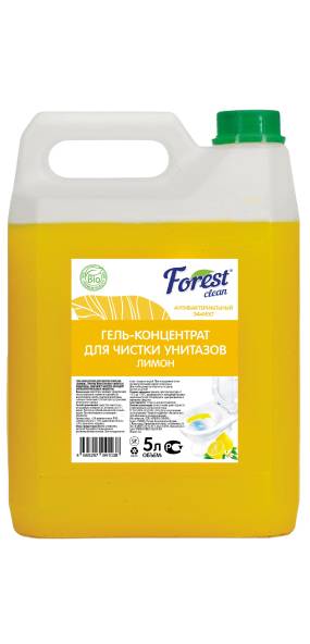 Гель для чистки унитаза 5 л канистра концентрат "FOREST clean", Лимон