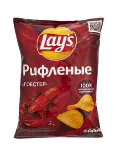 Чипсы "LAYS" 140 г ассортимент, Лобстер рифлен Чипсы "LAYS" 140 г ассортимент, Лобстер рифлен
