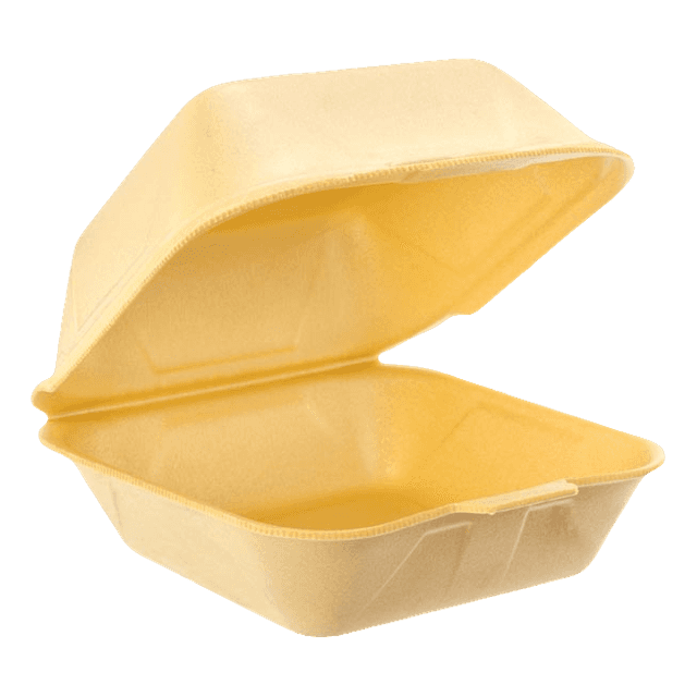 Коробка бумажная для гамбургера/БОКС желтый
