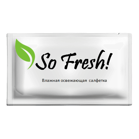 Салфетка влажная в индивидуальной упаковке "So Fresh" Салфетка влажная в индивидуальной упаковке "So Fresh"