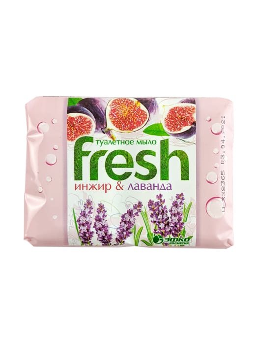 Мыло кусковое 75 г туалетное "Fresh" (4 шт.упак) ЭФКО, Инжир и лаванда Мыло кусковое 75 г туалетное "Fresh" (4 шт.упак) ЭФКО, Инжир и лаванда