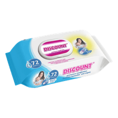 Салфетка влажная 72 шт. "Discount" С КЛАПАНОМ для детей (72 салф.шт) Алоэ/ромашка/календула Салфетка влажная 72 шт. "Discount" С КЛАПАНОМ для детей (72 салф.шт) Алоэ/ромашка/календула