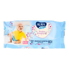 Салфетка влажная 60 шт. "AURA" для детей ультра комфорт (60 салф.шт) Салфетка влажная 60 шт. "AURA" для детей ультра комфорт (60 салф.шт)
