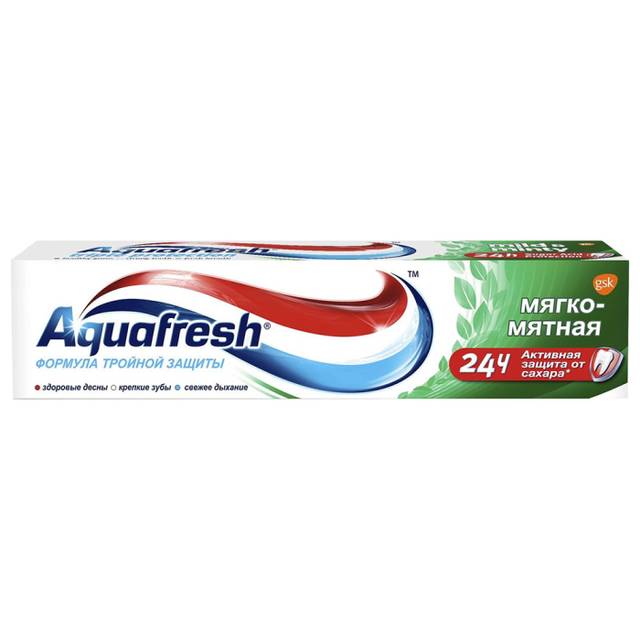 Зубная паста 100 мл "Aquafresh", Мягкая мята зеленая 