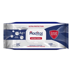 Салфетка влажная 120 шт. "Maditol" с антибактериальным эффектом с крышкой (120 салф.шт) Салфетка влажная 120 шт. "Maditol" с антибактериальным эффектом с крышкой (120 салф.шт)