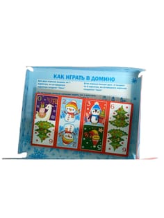 Игра НГ настольная "Домино" картонная Игра НГ настольная "Домино" картонная