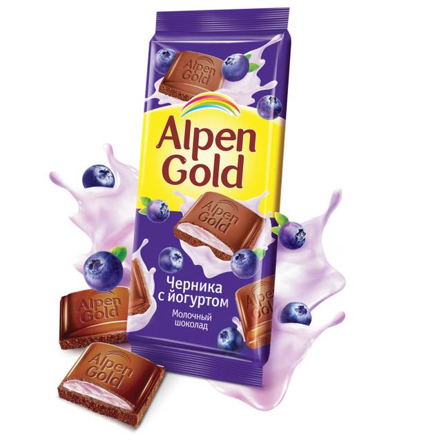 Шоколад "Alpen Gold" 85г, черника и йогурт