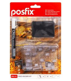 Набор posfix 3 предм: ценникодержатель, меловой ценник, маркер DELI 2, цвет чёрный Набор posfix 3 предм: ценникодержатель, меловой ценник, маркер DELI 2, цвет чёрный