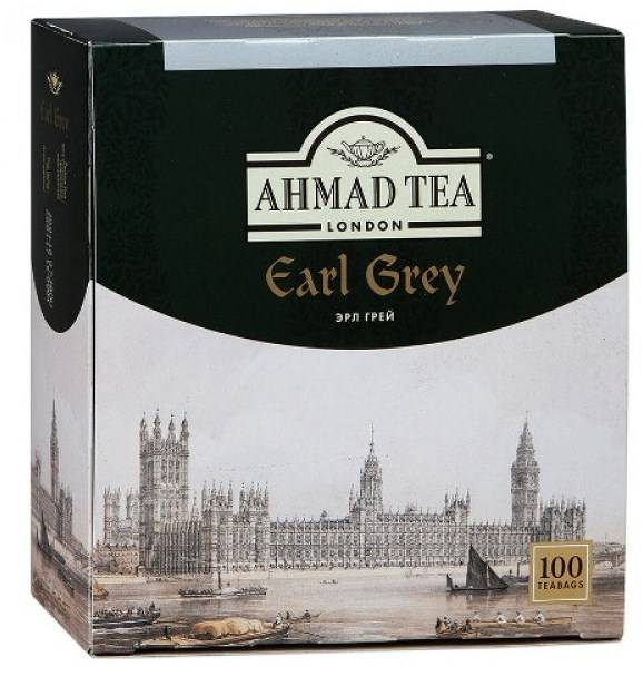 Чай 100 пакетиков, "AHMAD", бергамот граф, черный