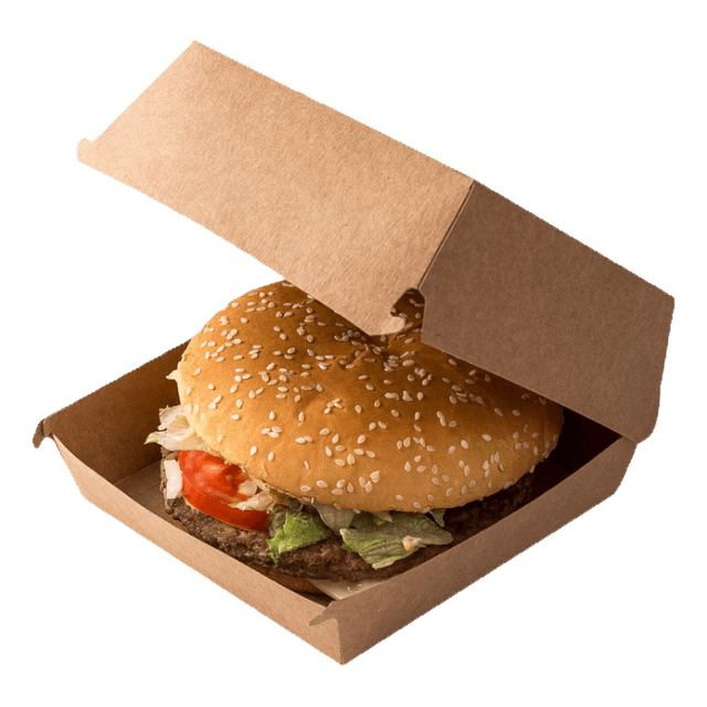 Упаковка бумажная для гамбургеров 115*115*60 мм 02 BURGER М Pure Kraft