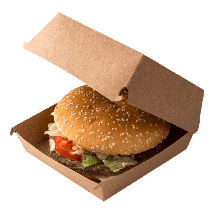 Упаковка бумажная для гамбургеров 140*140*70 мм 02 OSQ BURGER L Pure Kraft Упаковка бумажная для гамбургеров 140*140*70 мм 02 OSQ BURGER L Pure Kraft
