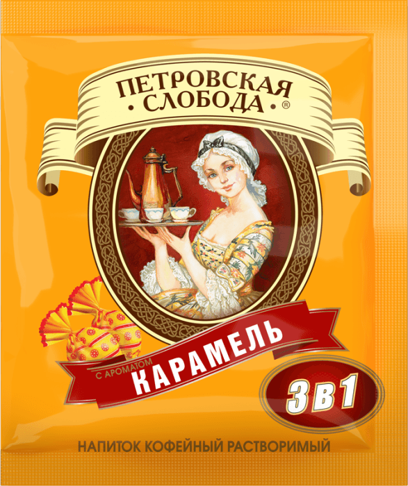 Кофе растворимый "Петровская Слобода", Карамель (25 пак/уп 20уп/кор)