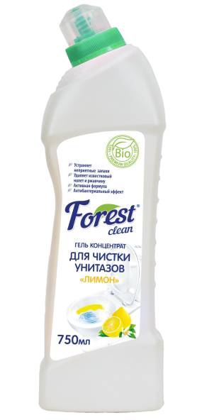Гель для чистки унитаза 750 мл "FOREST Clean", Лимон