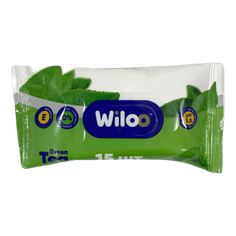 Салфетка влажная 15 шт. "WILOO" Универсальные (15 салф.шт), Зеленый чай Салфетка влажная 15 шт. "WILOO" Универсальные (15 салф.шт), Зеленый чай