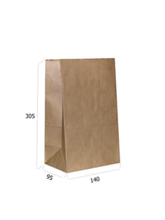 Пакет бумажный 140*95*305 КРАФТ, П-дно Пакет бумажный 140*95*305 КРАФТ, П-дно