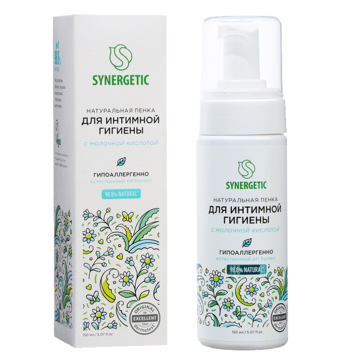 Пенка для интимной гигиены 150 мл SYNERGETIC, натуральная Пенка для интимной гигиены 150 мл SYNERGETIC, натуральная