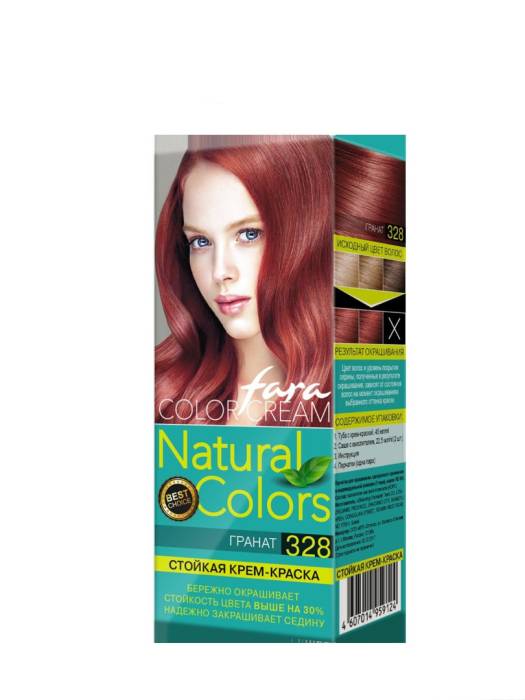 Краска для волос FARA Natural Colors 150г, 328 Гранат
