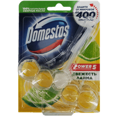 Блок для унитаза "Domestos" Свежесть Лайма 55г Блок для унитаза "Domestos" Свежесть Лайма 55г