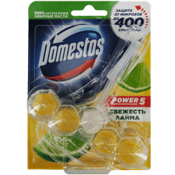 Блок для унитаза "Domestos" Свежесть Лайма 55г Блок для унитаза "Domestos" Свежесть Лайма 55г