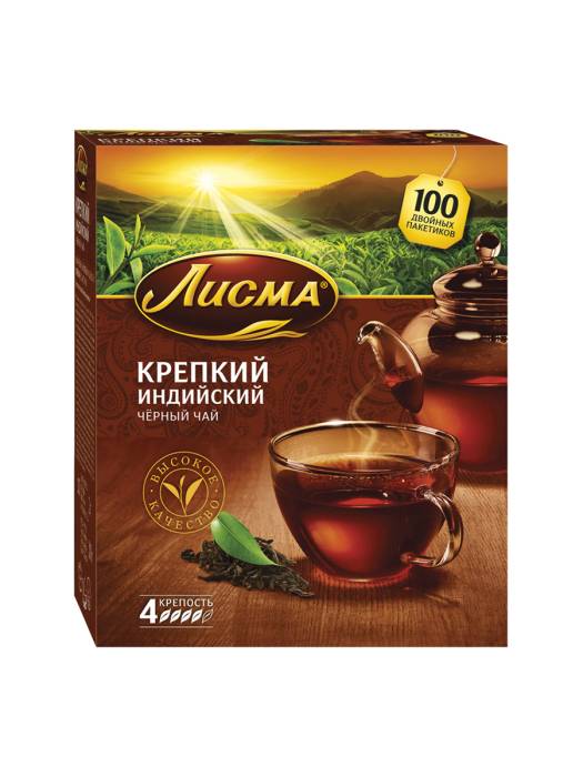 Чай 100 пакетиков, "Лисма", Крепкий