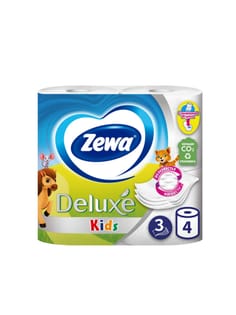 Туалетная бумага 3-х/трехслойная "Zewa Deluxe" с запахом (4 рул.упак), Детский Арт 5622 Туалетная бумага 3-х/трехслойная "Zewa Deluxe" с запахом (4 рул.упак), Детский Арт 5622