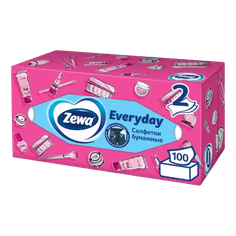 Салфетки бумажные "Zewa Everyday" для лица в коробке 100 шт. Салфетки бумажные "Zewa Everyday" для лица в коробке 100 шт.