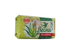 Мыло кусковое 90 г туалетное "Весна" ассорти, Алоэ и овсяное молочко Мыло кусковое 90 г туалетное "Весна" ассорти, Алоэ и овсяное молочко