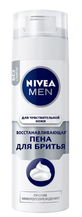 Пена для бритья 200 мл "Nivea" MEN для чувствительной кожи, Восстанавливающий Пена для бритья 200 мл "Nivea" MEN для чувствительной кожи, Восстанавливающий