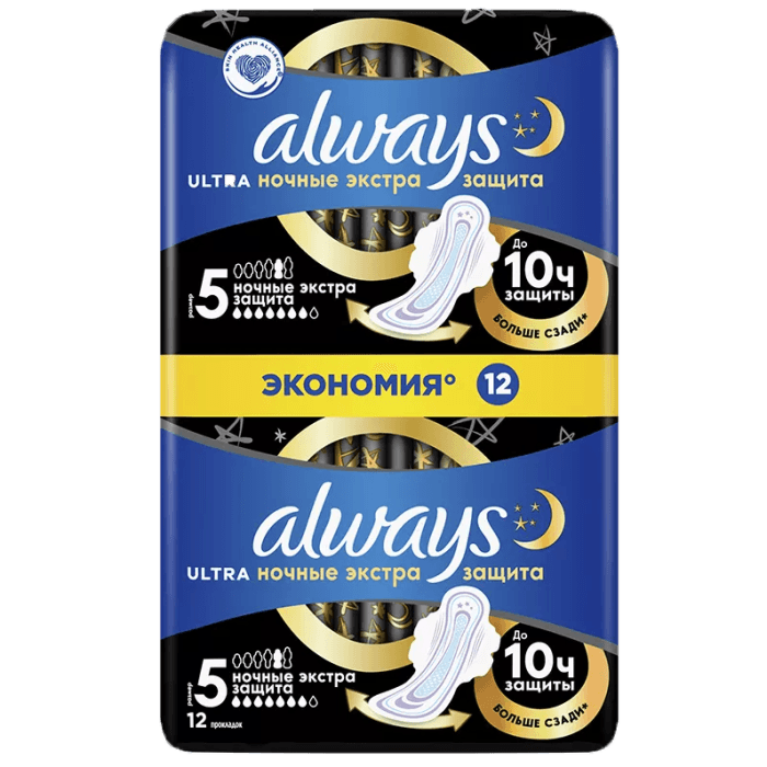 Прокладки "Always" Platinum Ultra Secure найт ночные ДУО 7 капель ультратонкие (12 шт.упак) Прокладки "Always" Platinum Ultra Secure найт ночные ДУО 7 капель ультратонкие (12 шт.упак)