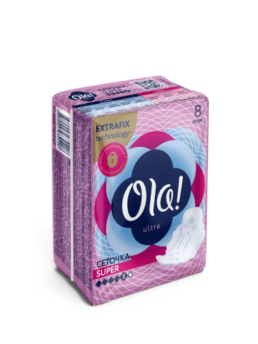 Прокладки "Ola!" Ultra Super, 5 капель, Бархатистая сеточка (8 шт.упак)