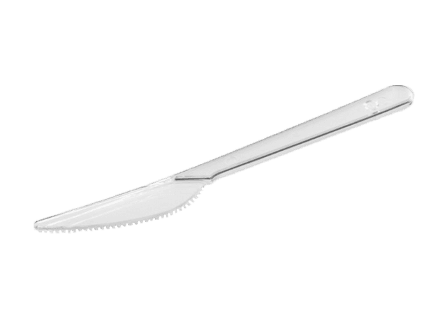 Нож одноразовый пластиковый столовый 170 мм ПРОЗРАЧНЫЙ Люкс Ч