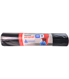Мешки мусорные 180л/90*100 см "PRO100" ЧЕРНЫЕ, в рулоне (10 шт.рул) Рост Мешки мусорные 180л/90*100 см "PRO100" ЧЕРНЫЕ, в рулоне (10 шт.рул) Рост