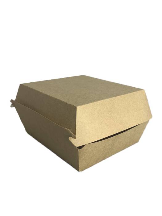 Коробка бумажная для гамбургера 140*140*70 мм КРАФТ L большая