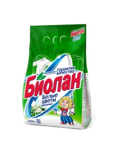 Стиральный порошок 4 кг "Биолан" автомат, Белые цветы Стиральный порошок 4 кг "Биолан" автомат, Белые цветы