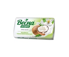 Мыло кусковое 90 г туалетное "Весна" ассорти, Жасмин и кокосовое молочко Мыло кусковое 90 г туалетное "Весна" ассорти, Жасмин и кокосовое молочко
