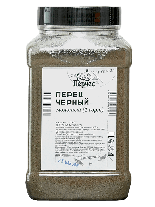 Специя Перец черный молотый 700г Перчес Специя Перец черный молотый 700г Перчес