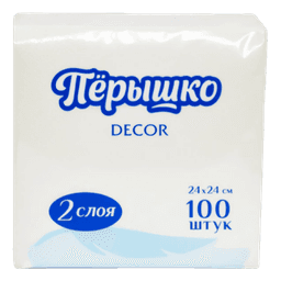 Салфетка бумажная 2-х/двухслойная 24*24 "Pero Dekor" Белая (100 лист.пач) Салфетка бумажная 2-х/двухслойная 24*24 "Pero Dekor" Белая (100 лист.пач)