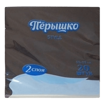 Салфетка бумажная 2-х/двухслойная 33*33 "Перышко стайл" (20 лист.пач), Черный Салфетка бумажная 2-х/двухслойная 33*33 "Перышко стайл" (20 лист.пач), Черный