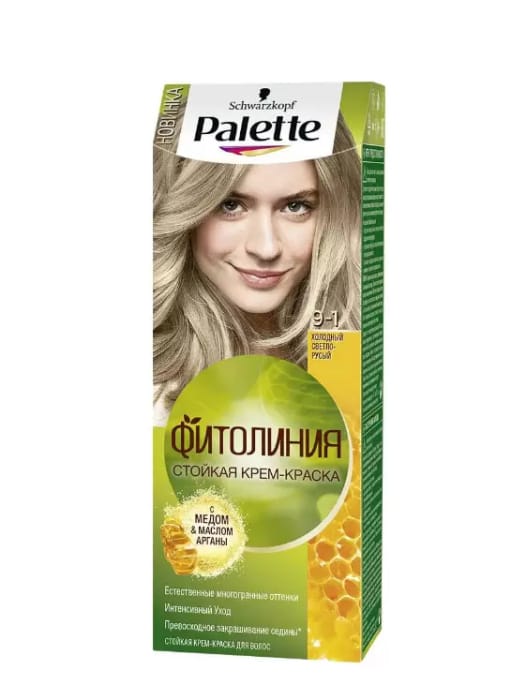 Крем-краска для волос "Palette" ФИТОЛИНИЯ, 9-1 Холодный светло-русый Крем-краска для волос "Palette" ФИТОЛИНИЯ, 9-1 Холодный светло-русый